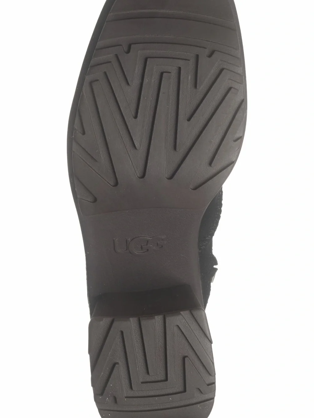 UGG New Heights Women's Black Suede Platform Peep-Toe Sandal